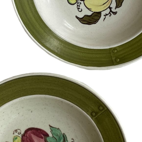 Vintage Metlox Poppytrail Provincal Fruit Rim Fruit Dessert Cereal Soup Bowls - Picture 6 of 13